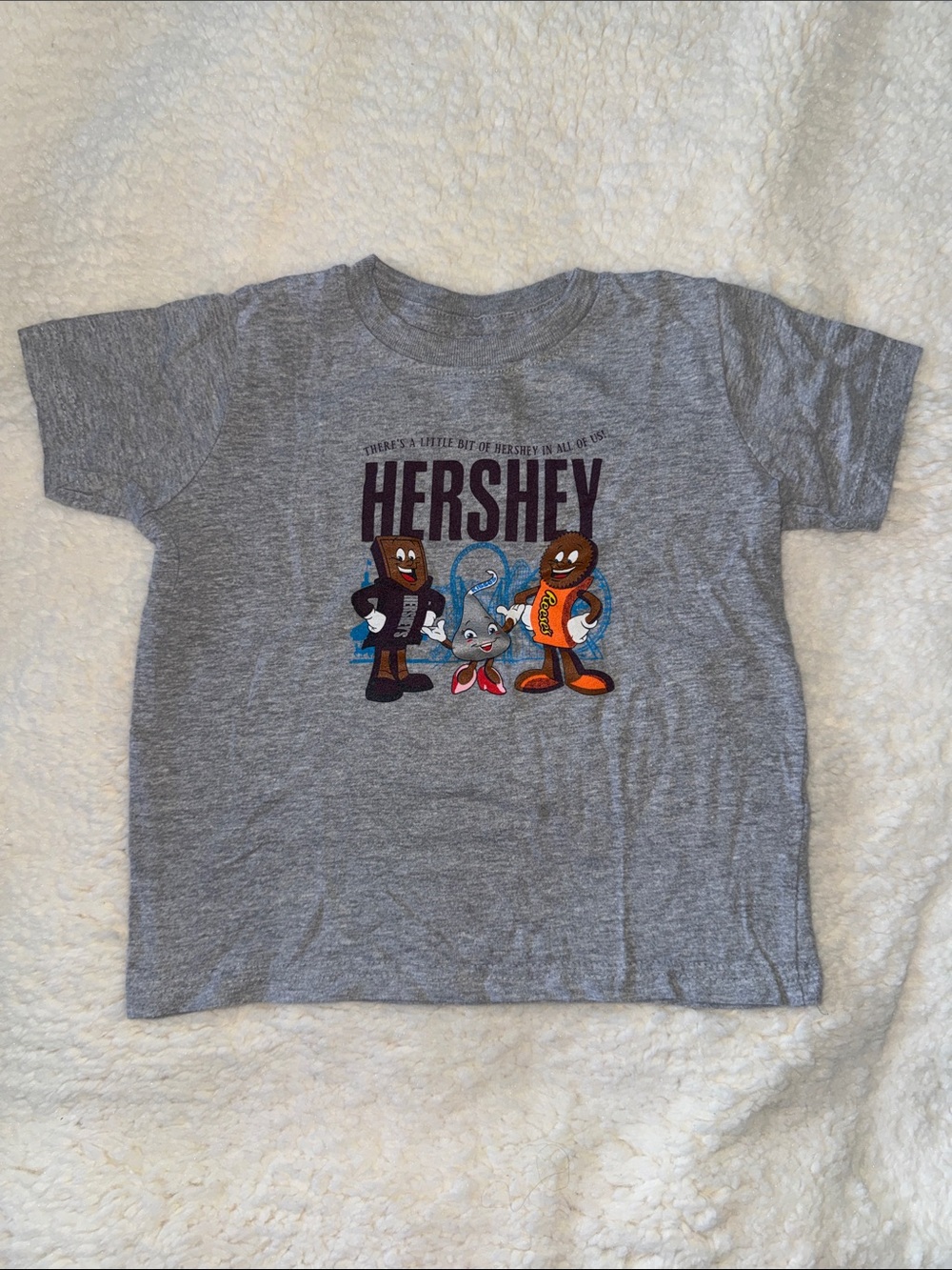 Kids' Gray Hershey Graphic T-Shirt with Candy Characters